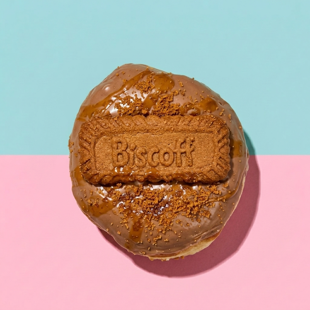 Biscoff donut with cookie crumble