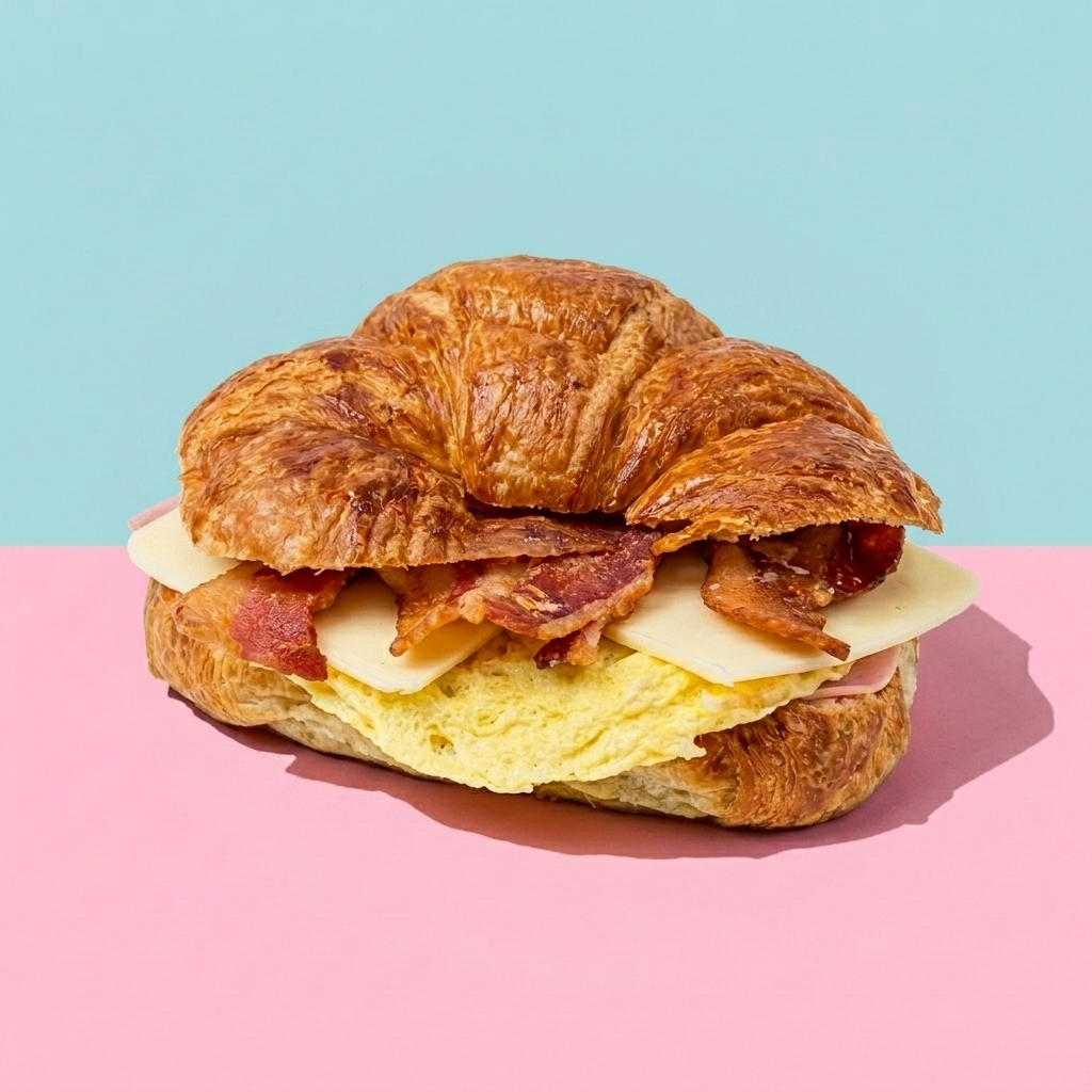 Egg and cheese breakfast croissant