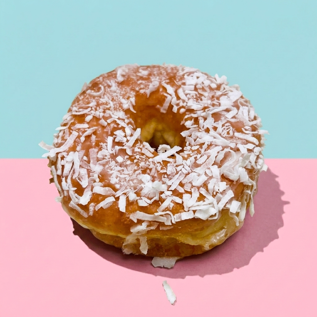 Coconut topped donut