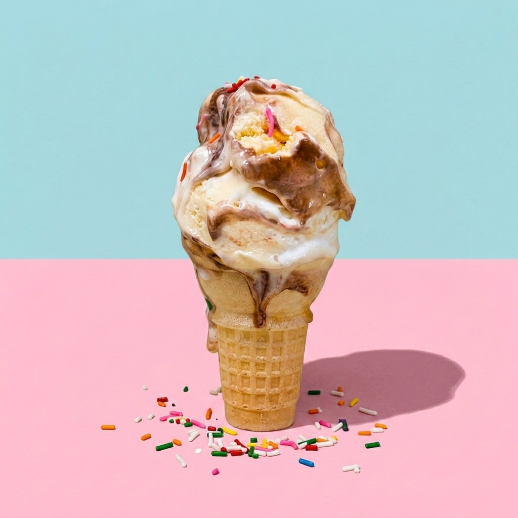 Large triple scoop ice cream cone