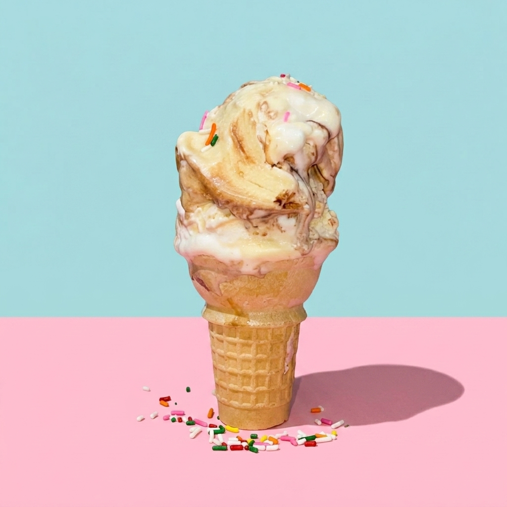 Single scoop ice cream cone